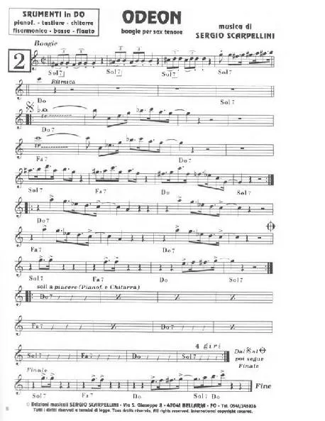 télécharger la partition d'accordéon Odeon (Boogie Woogie) au format PDF
