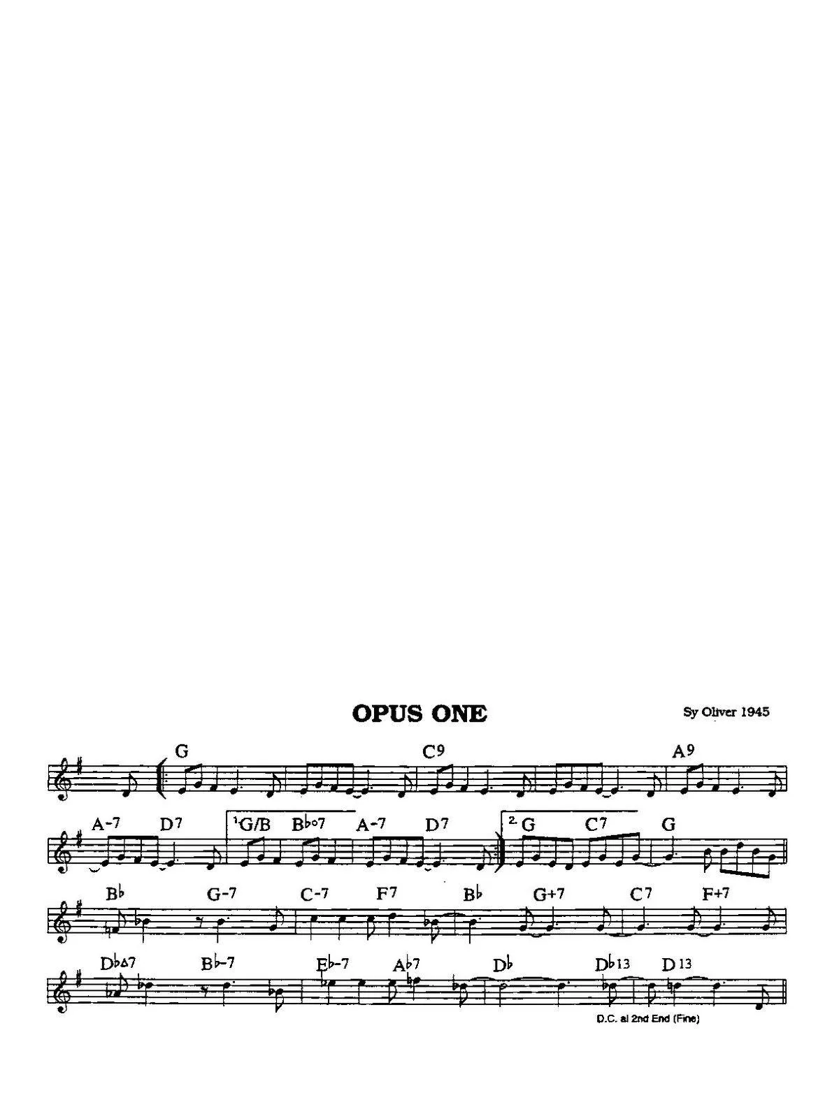 télécharger la partition d'accordéon Opus one (Bigband Swing) au format PDF