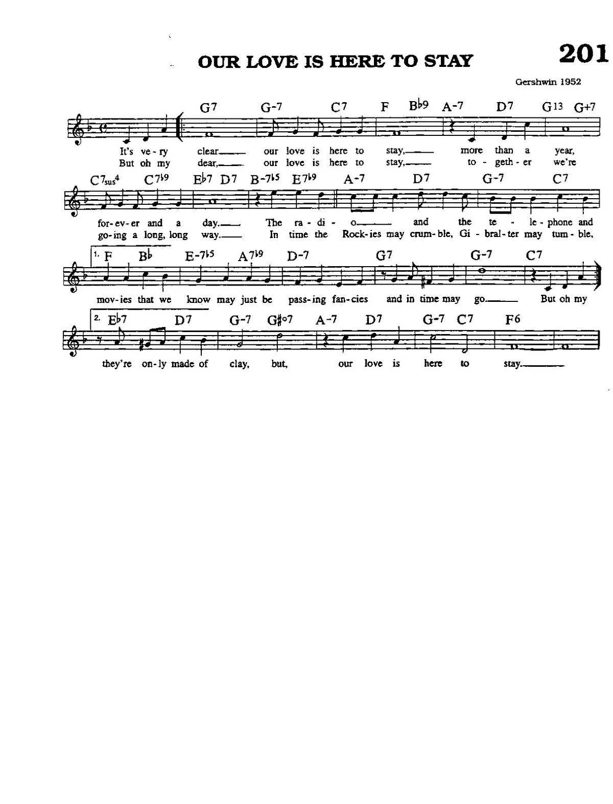télécharger la partition d'accordéon Our love is here to stay (Du Film : An American in Paris) (Chant : Gene Kelly) (Slow) au format PDF