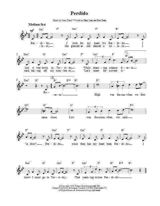 télécharger la partition d'accordéon Perdido (Chant : Sarah Vaughan) (Swing Madison) au format PDF