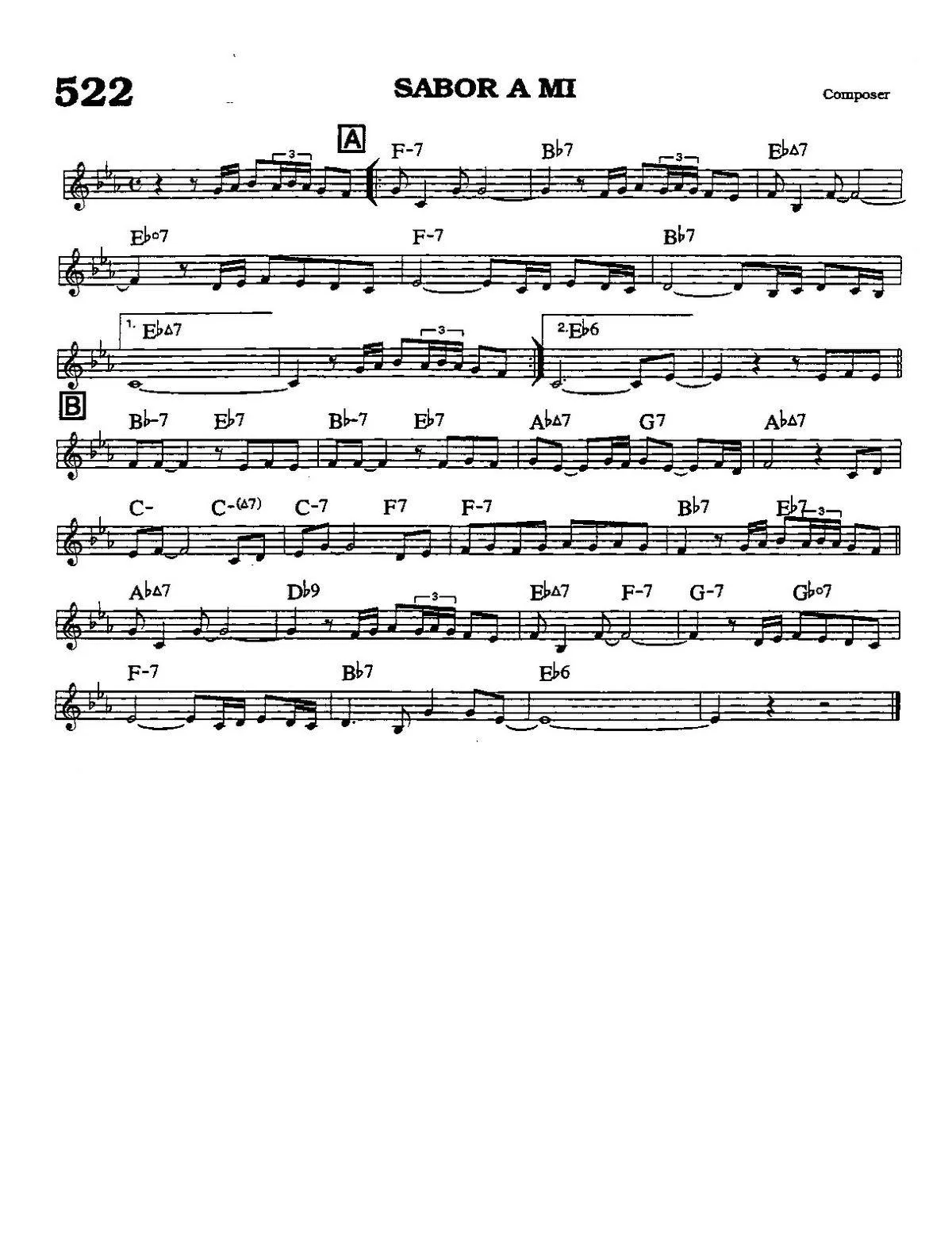 télécharger la partition d'accordéon Sabor a mi (Chant : Eydie Gormé & Trio Los Panchos) (Rumba) au format PDF