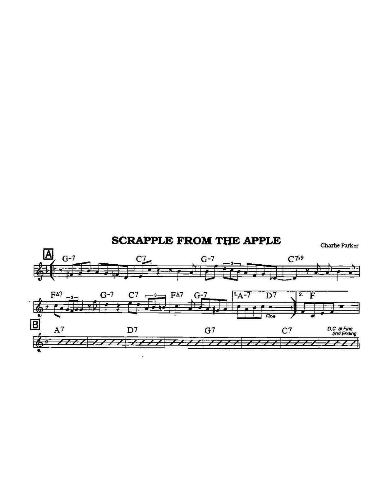 télécharger la partition d'accordéon Scrapple from the apple (Bebop) au format PDF
