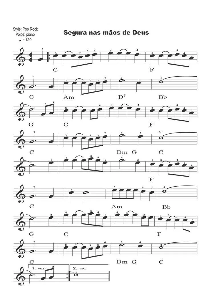 télécharger la partition d'accordéon Segura nas mãos de Deus (Chant : Carmen Silva) (Boléro) au format PDF