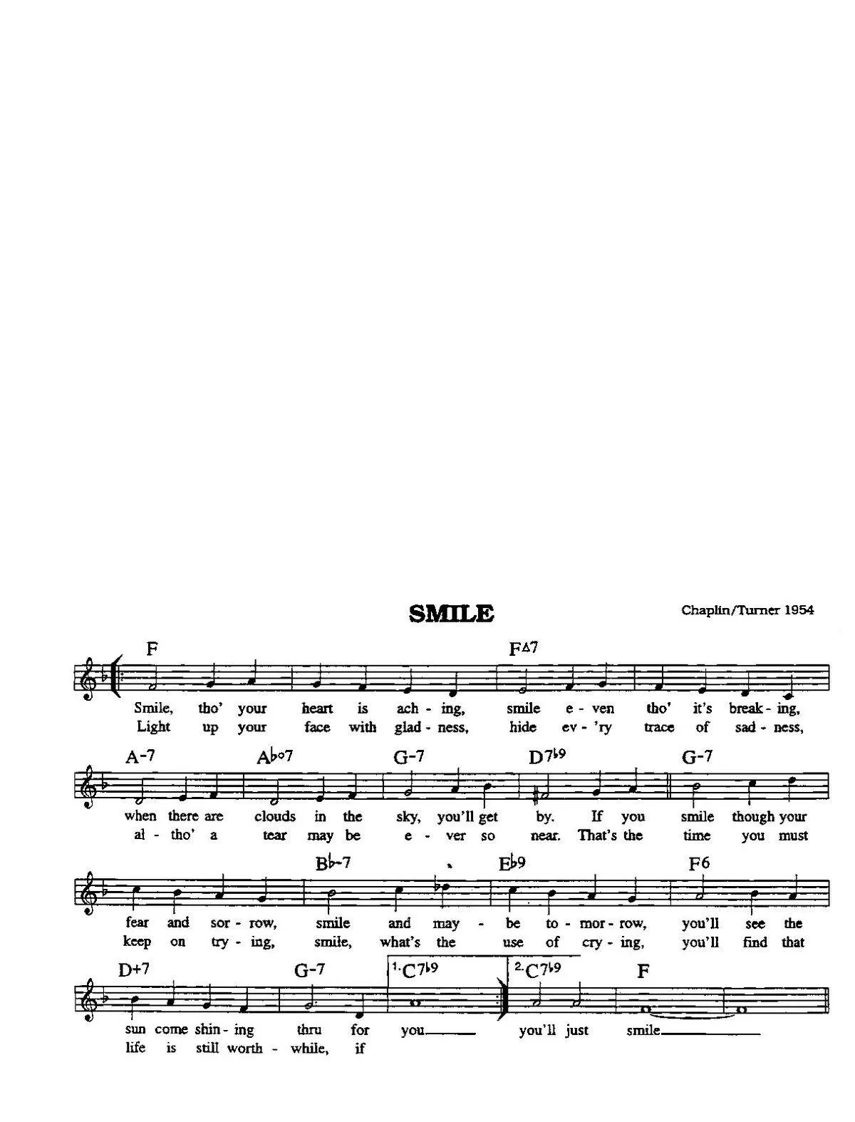 télécharger la partition d'accordéon Smile (Swing Madison) au format PDF