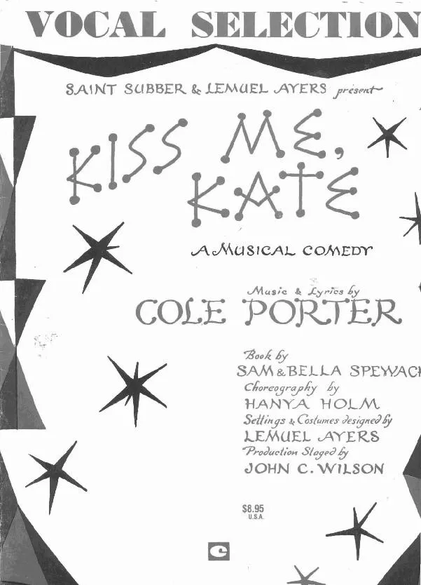 télécharger la partition d'accordéon Vocal Selection / Kiss Me Kate / A Musical Comedy by Cole Porter (8 Titres) au format PDF