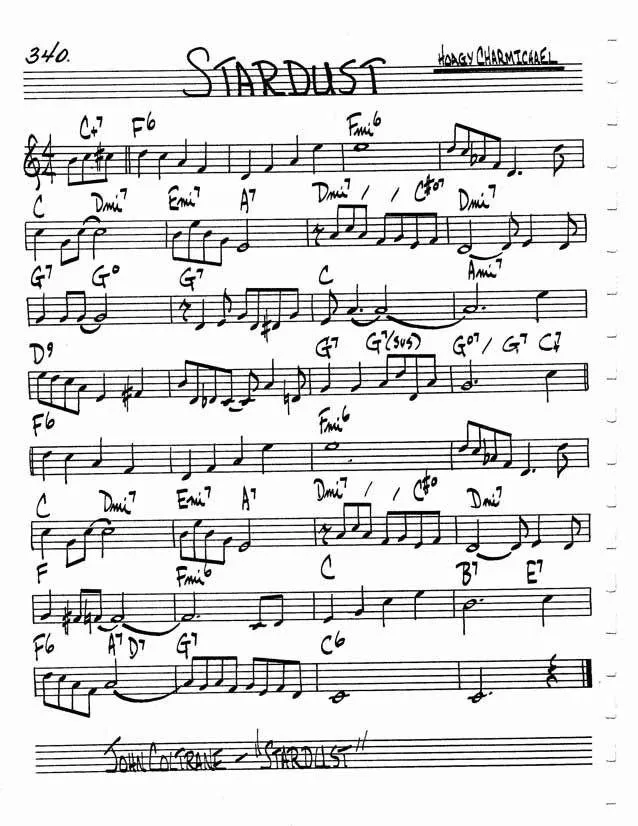 télécharger la partition d'accordéon Stardust (Ballade Instrumentale jouez par John Coltrane) au format PDF