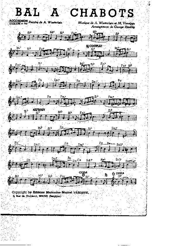 télécharger la partition d'accordéon Bal à Chabots (Arrangement : George Rieding) au format PDF
