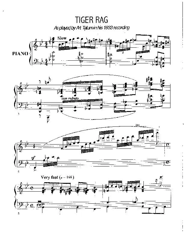 télécharger la partition d'accordéon Tiger Rag (Piano) au format PDF