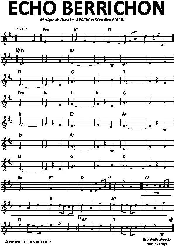 télécharger la partition d'accordéon Echo Berrichon (Valse) au format PDF