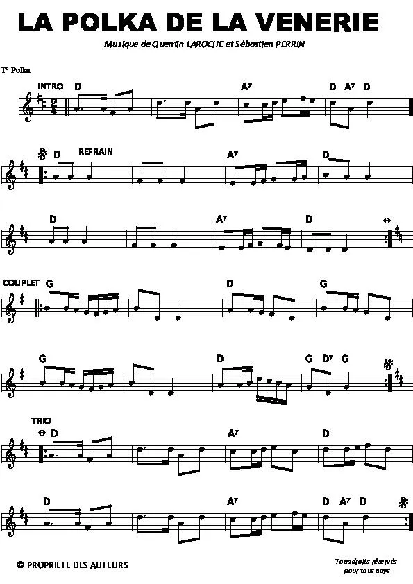 télécharger la partition d'accordéon La polka de la Vènerie au format PDF