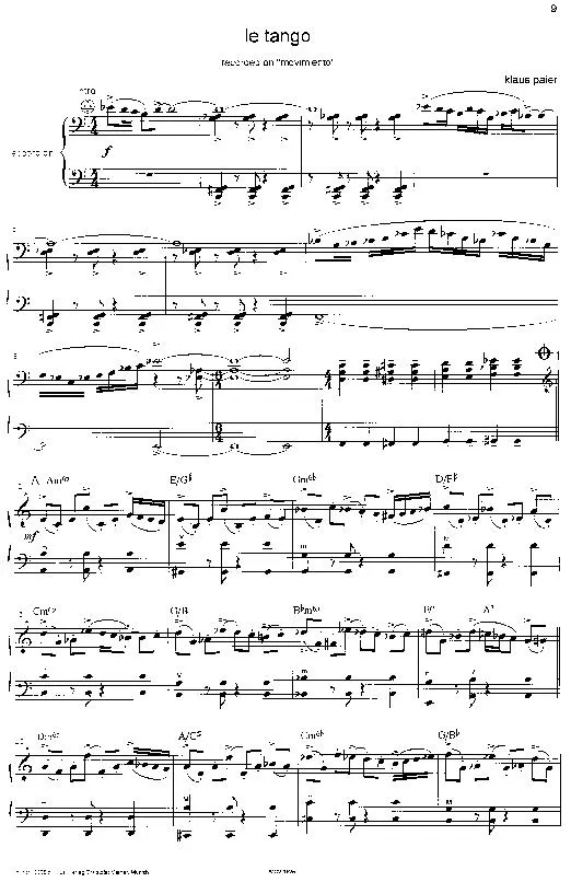 télécharger la partition d'accordéon Le Tango (Accordéon) au format PDF