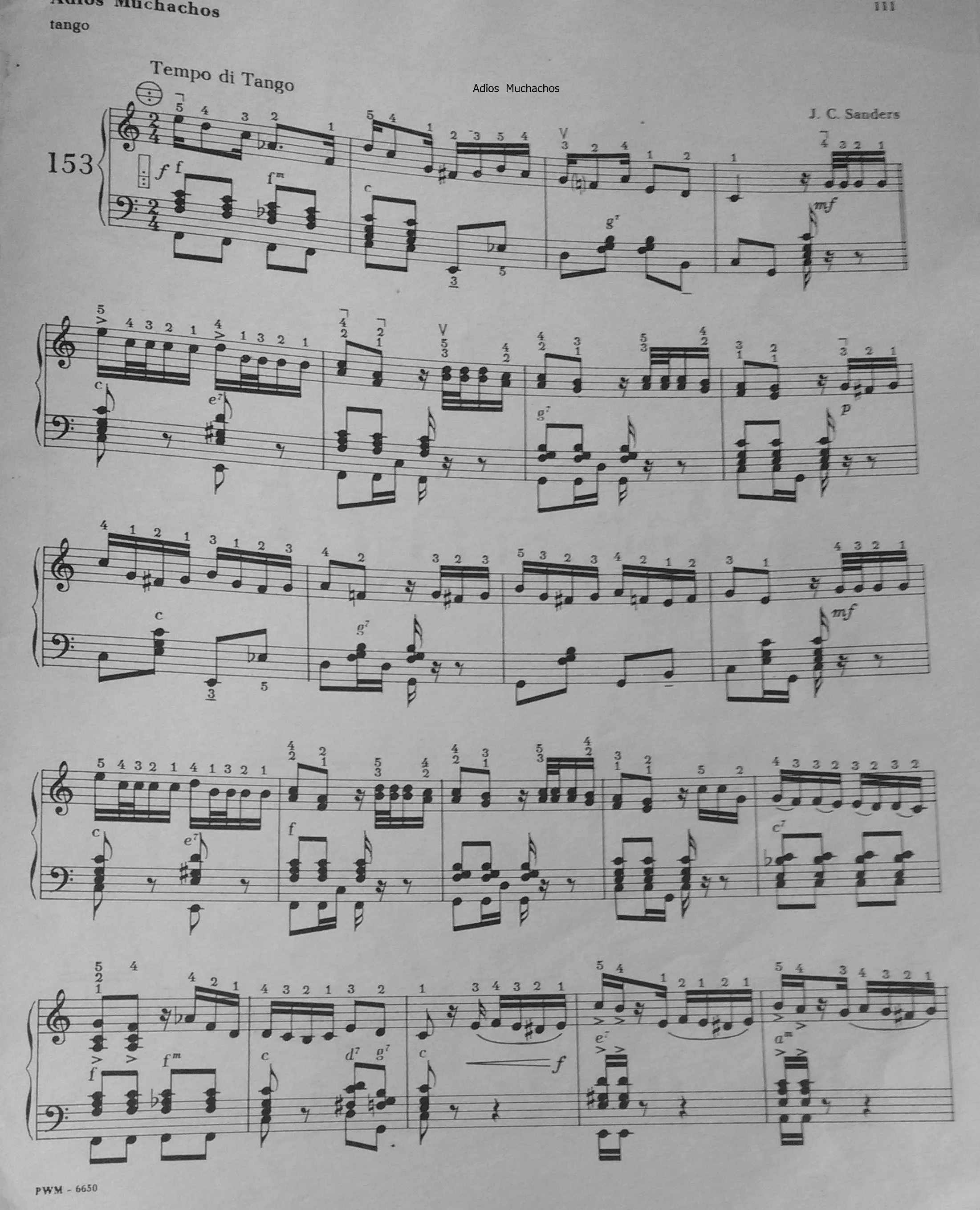 télécharger la partition d'accordéon Adios Muchachos (Tango) (Accordéon) au format PDF