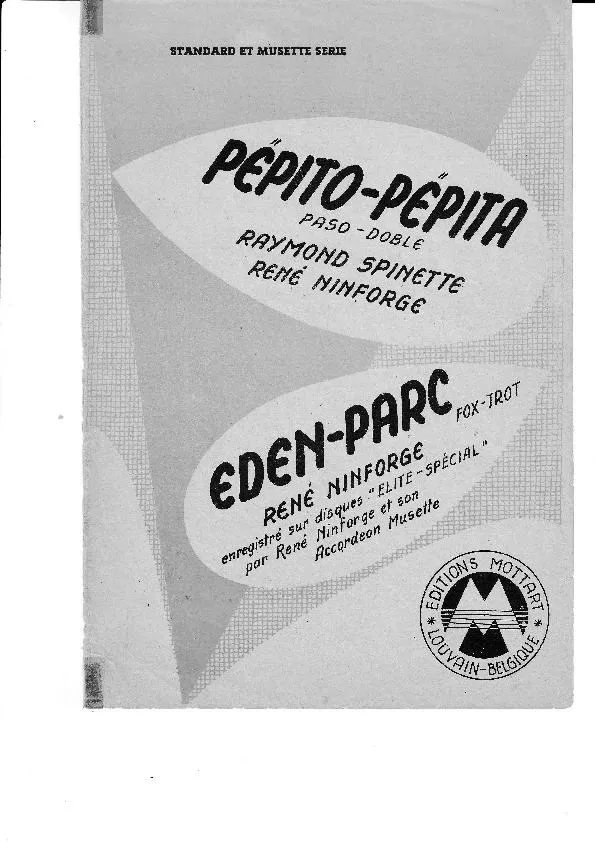 télécharger la partition d'accordéon Pépito Pépita (Orchestration) (Paso Doble) au format PDF