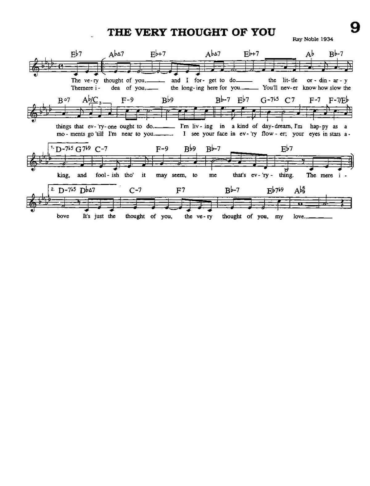télécharger la partition d'accordéon The very thought of you (Chant : Al Bowlly) (Slow) au format PDF