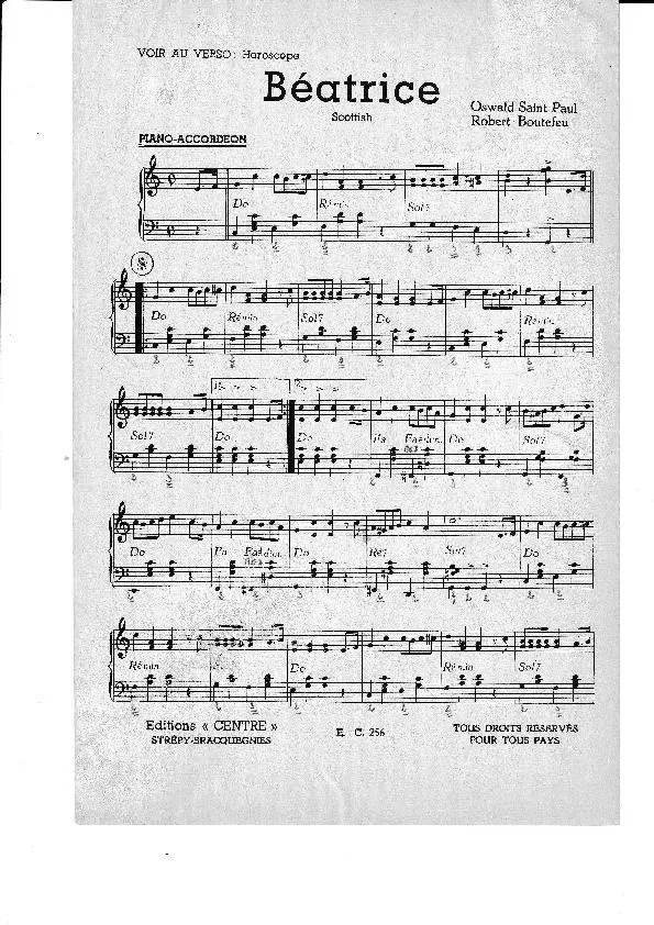 télécharger la partition d'accordéon Béatrice (Scottish) au format PDF