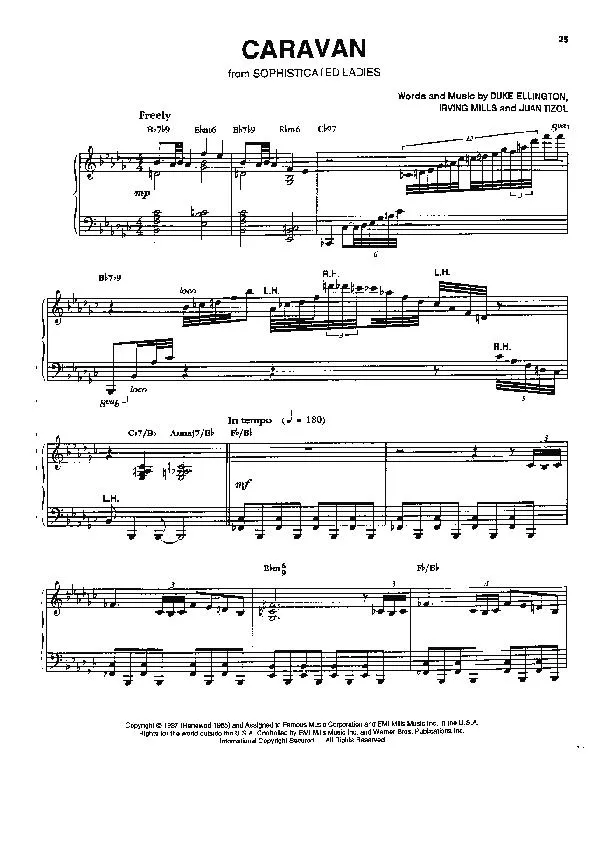 télécharger la partition d'accordéon Caravan (From Sophisticated Ladies) au format PDF