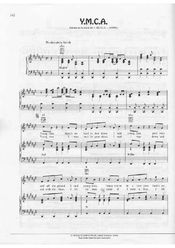 télécharger la partition d'accordéon Y M C A (Interprètes : Village People) (Disco) au format PDF