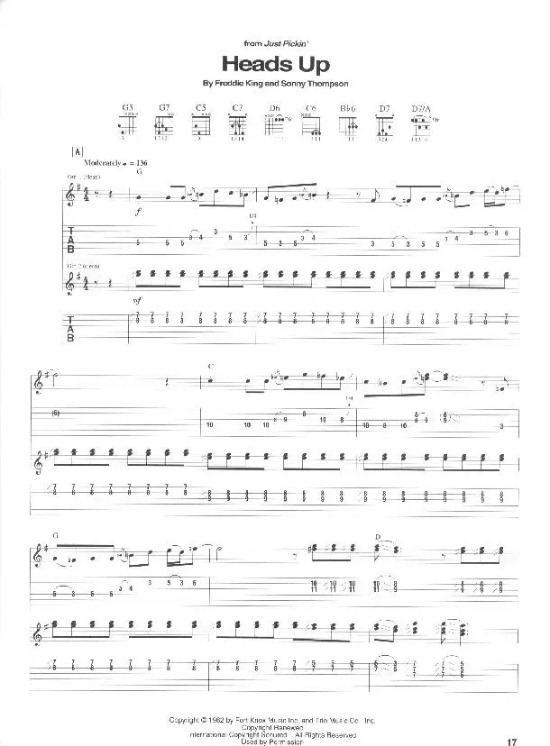 télécharger la partition d'accordéon Heads up (Chant : Freddie King) (Swing Madison) au format PDF