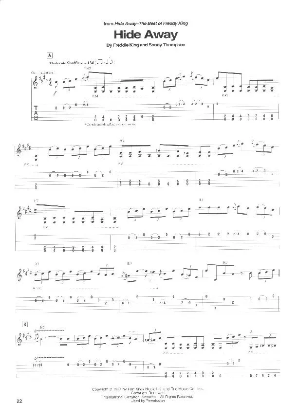 télécharger la partition d'accordéon Hide away (Swing Madison) au format PDF