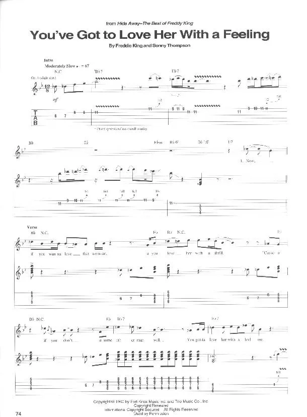 télécharger la partition d'accordéon You've got to love her with a feeling (Slow Rock) au format PDF