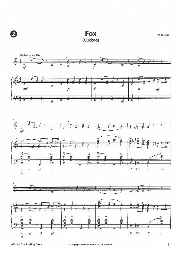 télécharger la partition d'accordéon Fox (Cuckoo) (Duo d'Accordéons) au format PDF