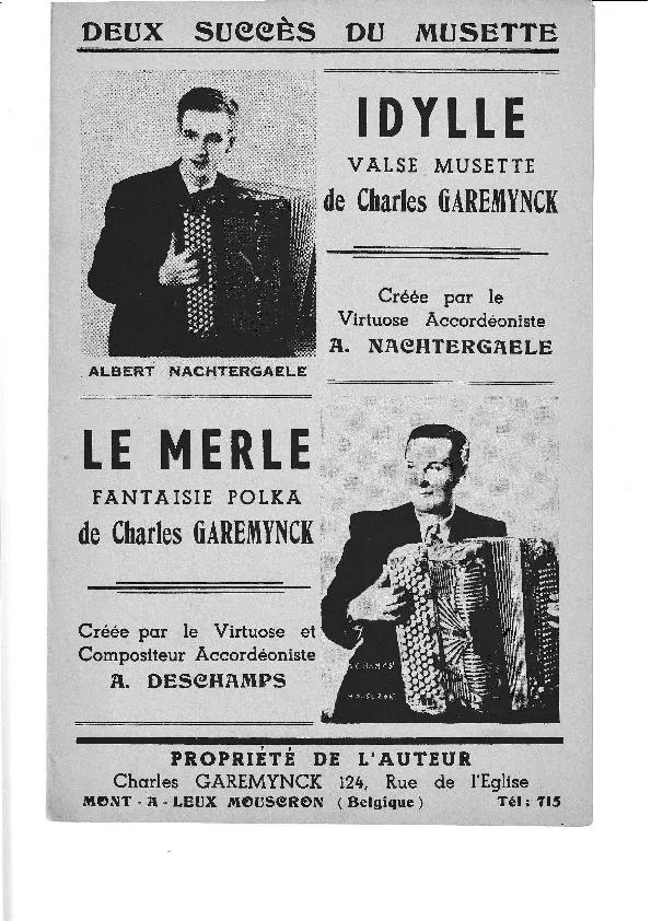 télécharger la partition d'accordéon Idylle (Créée par : Albert Nachtergaële) (Valse Musette) au format PDF
