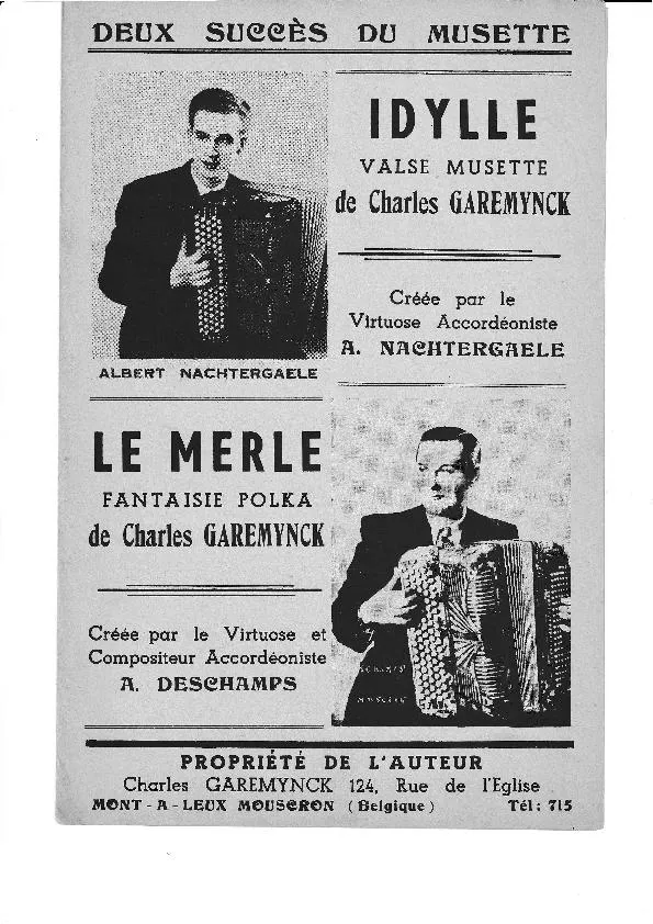 télécharger la partition d'accordéon Le Merle (Créée par : Achille Deschamps) (Fantaisie Polka) au format PDF
