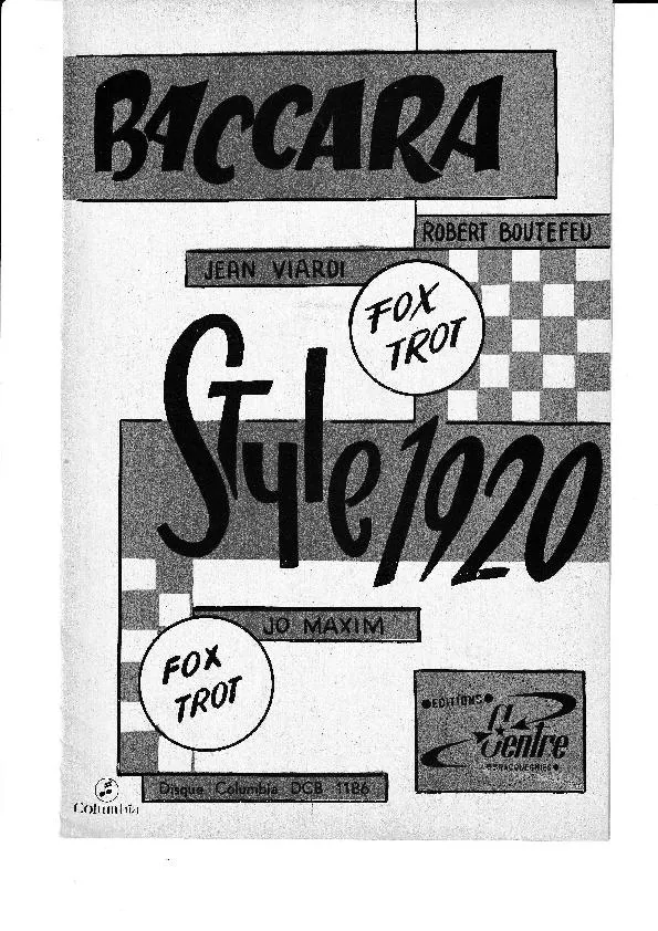 télécharger la partition d'accordéon Baccara (Orchestration Complète) (Fox Trot) au format PDF