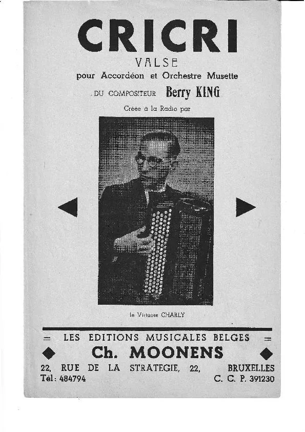 télécharger la partition d'accordéon Cricri (Valse Musette) au format PDF