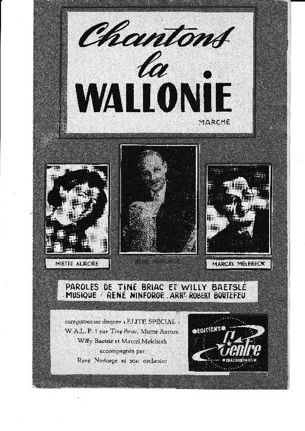 télécharger la partition d'accordéon Chantons la Wallonie (Arrangement : Robert Boutefeu) (Marche) au format PDF
