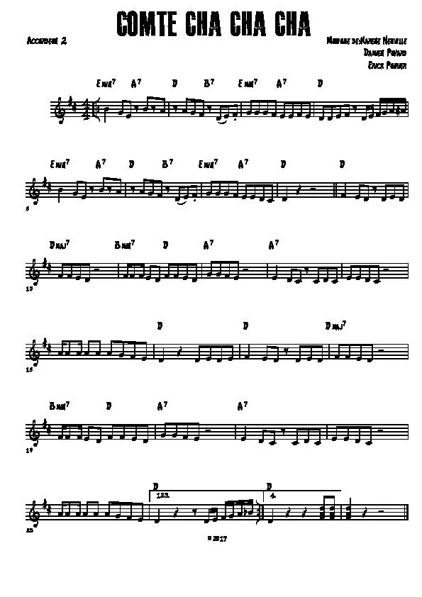 télécharger la partition d'accordéon Comte Cha Cha Cha (Accordéon 2) au format PDF