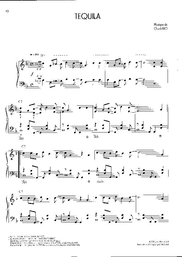 télécharger la partition d'accordéon Tequila (Piano) au format PDF