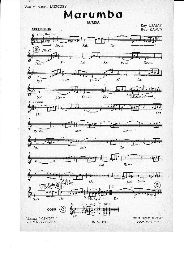 télécharger la partition d'accordéon Marumba (Orchestration) (Rumba) au format PDF