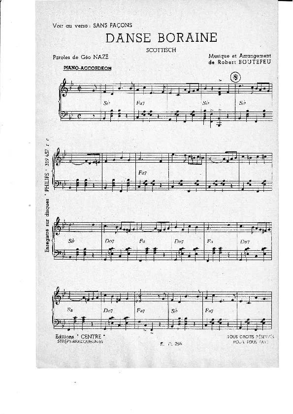 télécharger la partition d'accordéon Danse Boraine (Scottisch) au format PDF