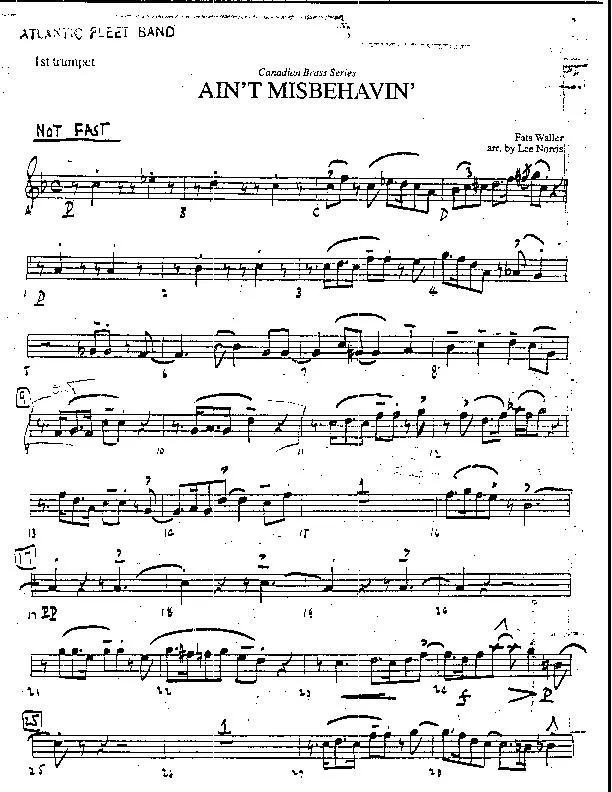 télécharger la partition d'accordéon Ain't Misbehavin' (Canadian Brass Series) (Arrangement : Lee Norris) (Quintet Brass) (Parties Cuivres)  au format PDF
