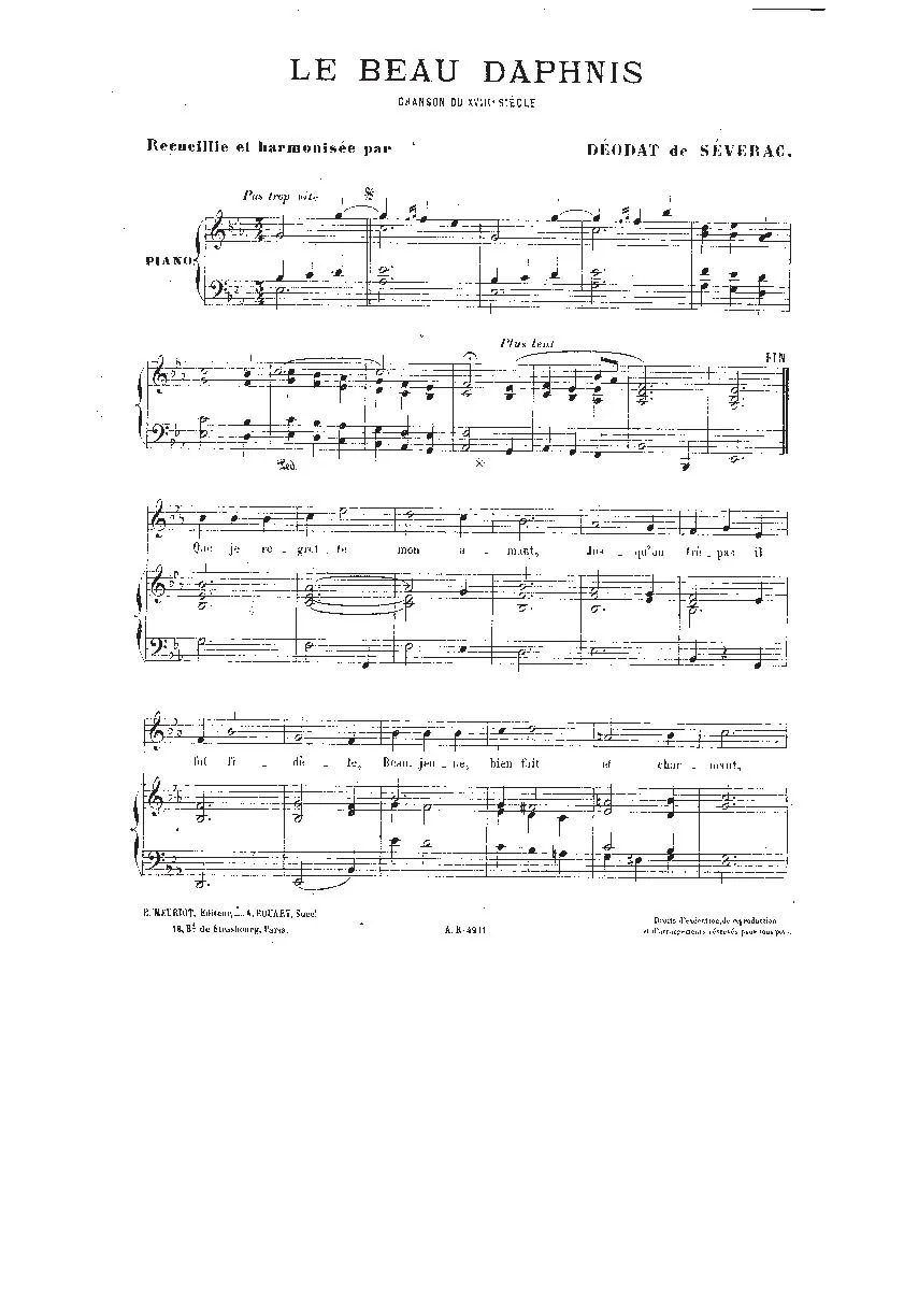 télécharger la partition d'accordéon Le beau Daphnis (Chant : Yvette Guilbert) (Valse) au format PDF