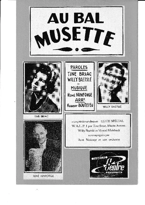 télécharger la partition d'accordéon Au bal musette (Arrangement : Robert Boutefeu) (Orchestration) (Valse) au format PDF