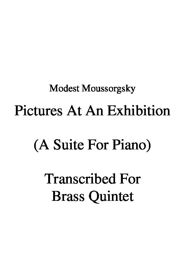 télécharger la partition d'accordéon Pictures At An Exhibition (A Suite For Piano) (Arrangement : Wayne Beardwood) (Transcribed For Brass Quintet) (Parties Cuivres)  au format PDF