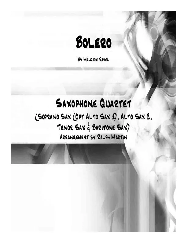 télécharger la partition d'accordéon Boléro (Arrangement By Ralph Martin) (Quintet Saxophone) (Parties  Cuivres) au format PDF
