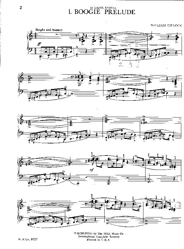 télécharger la partition d'accordéon Boogie Prelude au format PDF
