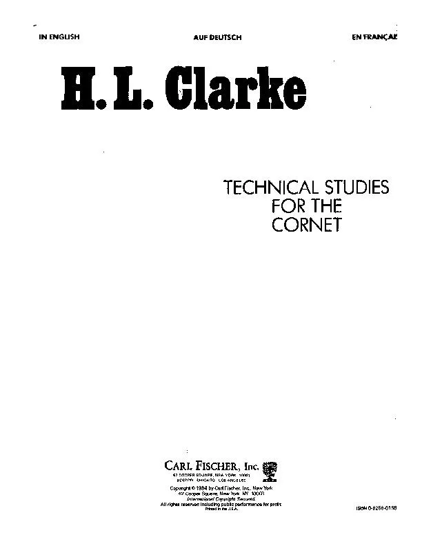 télécharger la partition d'accordéon Herbert Lincoln Clarke : Technical Studies For The Cornet au format PDF