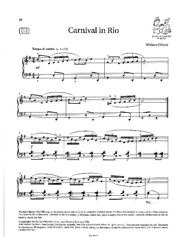 télécharger la partition d'accordéon Carnival in Rio (Piano) au format PDF
