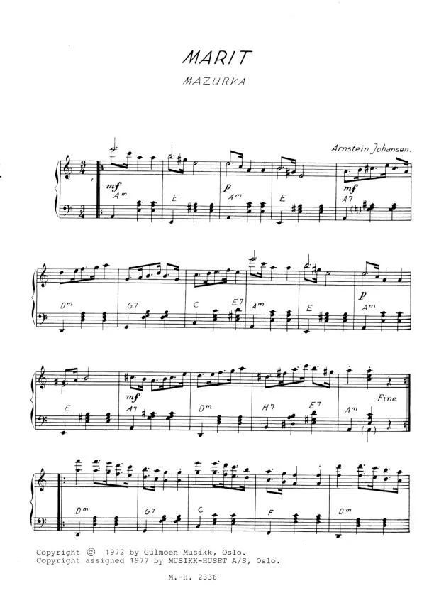 télécharger la partition d'accordéon Marit (Mazurka) au format PDF