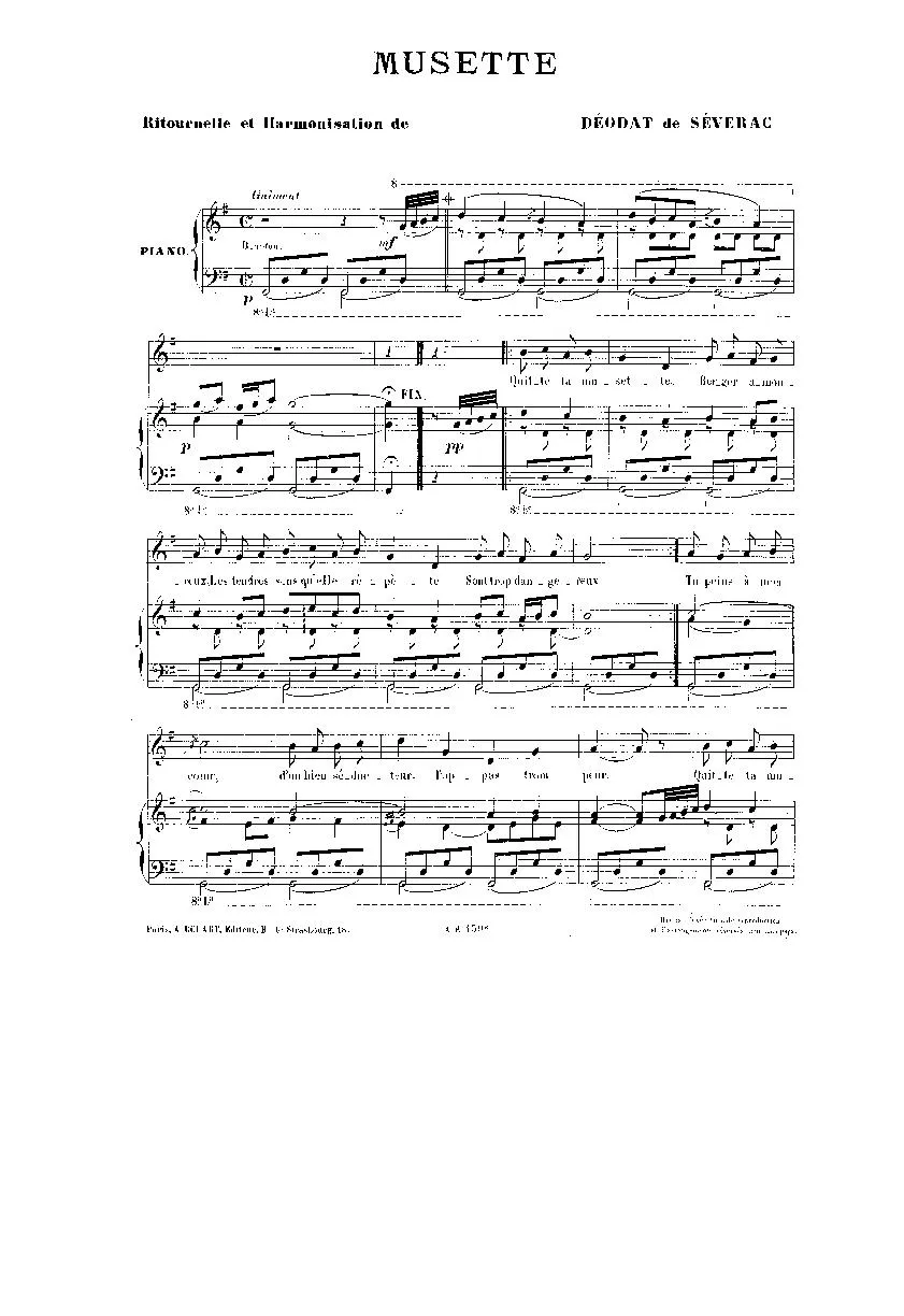 télécharger la partition d'accordéon Musette (Chant : Yvette Guilbert) (Folk) au format PDF