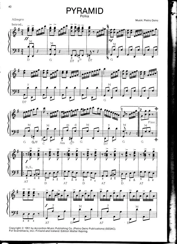télécharger la partition d'accordéon Pyramid (Polka) au format PDF