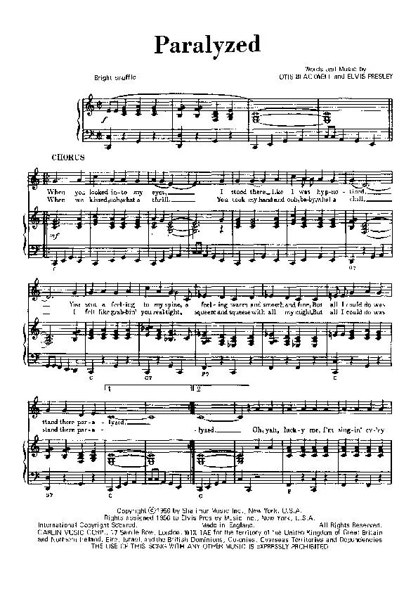 télécharger la partition d'accordéon Paralyzed (Swing Madison) au format PDF