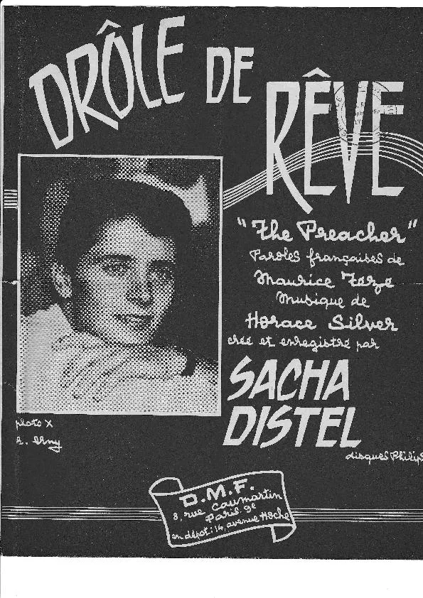 télécharger la partition d'accordéon Drôle de rêve (The preacher) (Chant : Sacha Distel) au format PDF