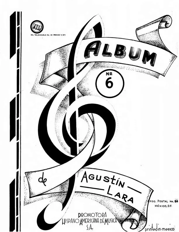 télécharger la partition d'accordéon Agustin Lara : Album n°6   (12 Titres) au format PDF