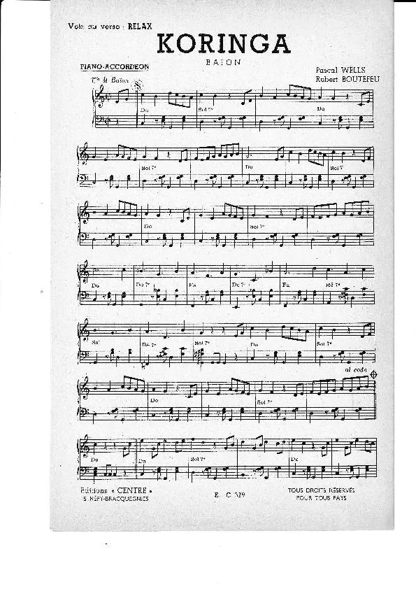 télécharger la partition d'accordéon Koringa (Orchestration) (Baïon)  au format PDF