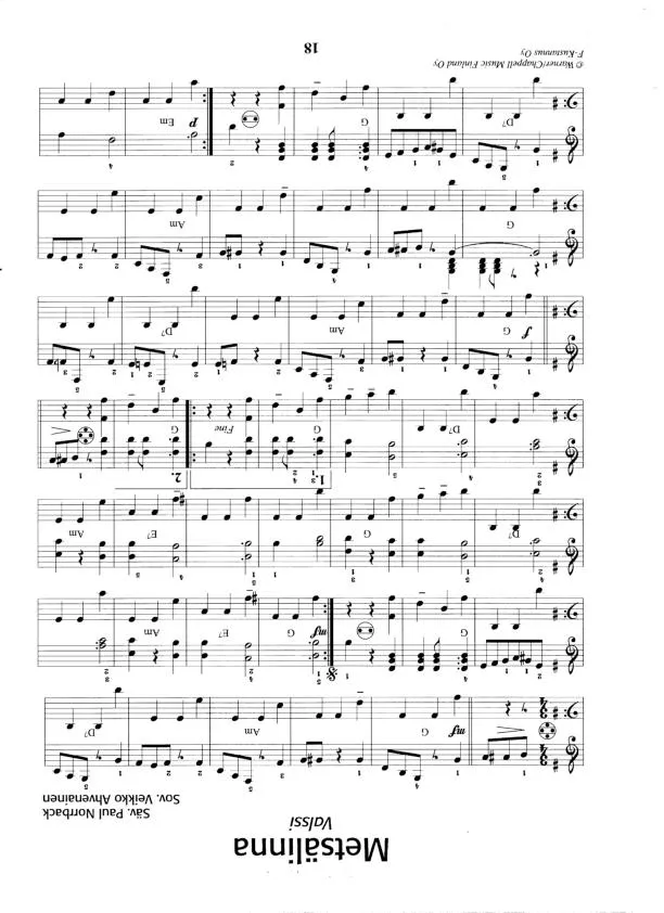 télécharger la partition d'accordéon Metsälinna (Valse) au format PDF
